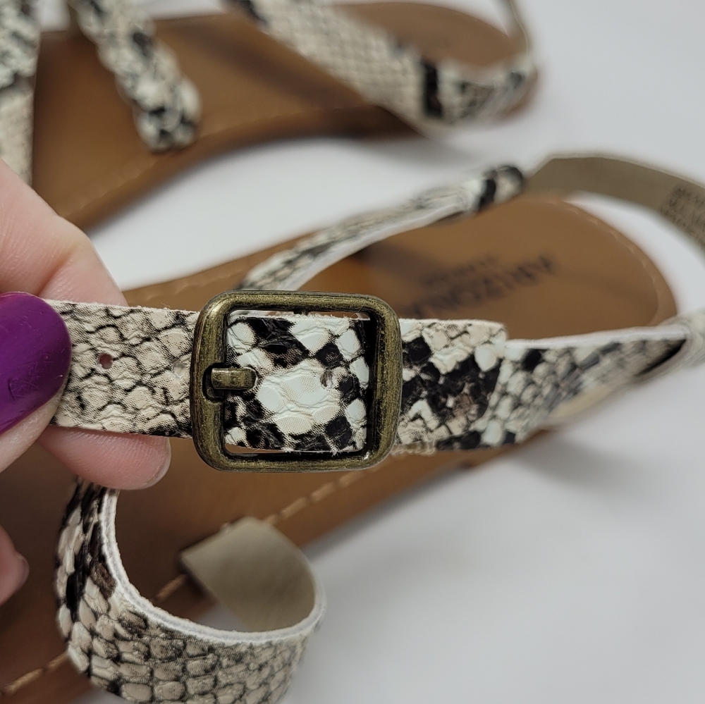 Arizona Jean Co NEW Faux Snakeskin Bohemian Strappy Sandal Shoes Size 9.5 - Picture 4 of 9